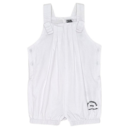 Salopette bébé mixte Karl Lagerfeld, blanche en coton, taille 9 mois, seconde main luxe, vue de face