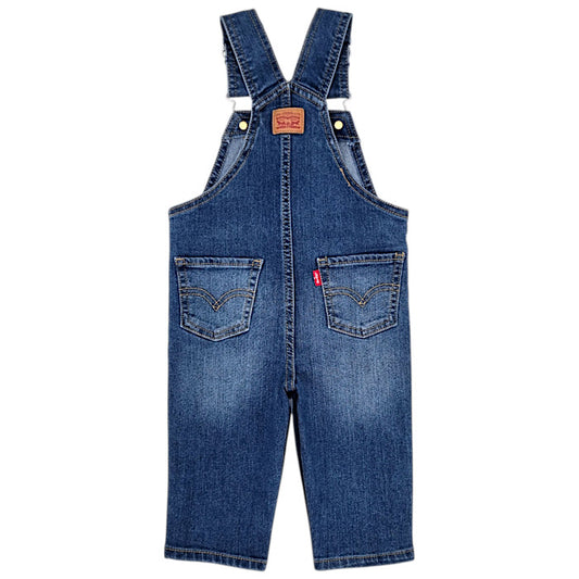 Salopette bébé bleu délavé en denim Levi's, vue de dos, garçon 12 mois