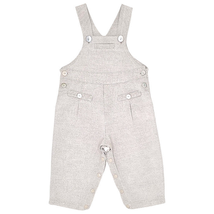 Salopette bébé garçon Tartine et Chocolat, beige en lin et coton, taille 12 mois, seconde main haut de gamme, vue de face