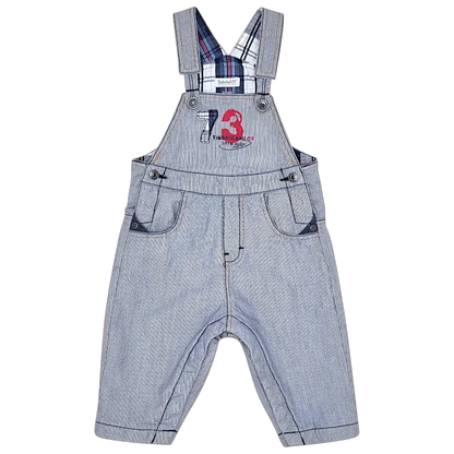 Salopette bébé garçon bleu à rayures fines, taille 6 mois, marque Timberland - seconde main premium