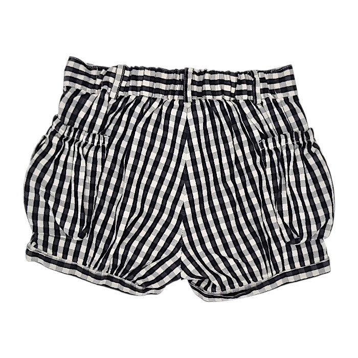 Short bébé écru/noir en vichy Bonpoint, vue de dos, fille 3 mois