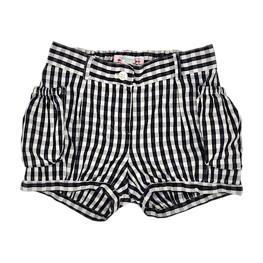 Short bébé fille Bonpoint, écru/noir en vichy, taille 3 mois, seconde main haut de gamme, vue de face