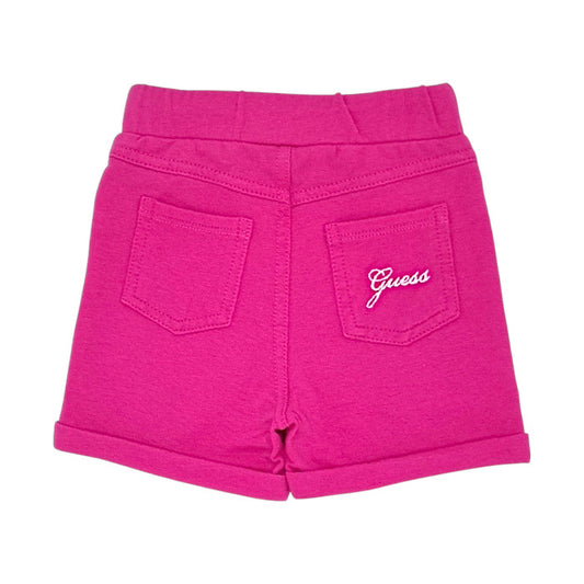 Short bébé rose à poches Guess, vue de dos, fille 6-9 mois
