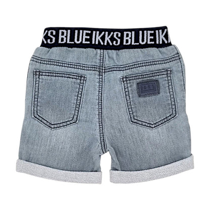 Short bébé gris à revers IKKS, vue de dos, garçon 6 mois