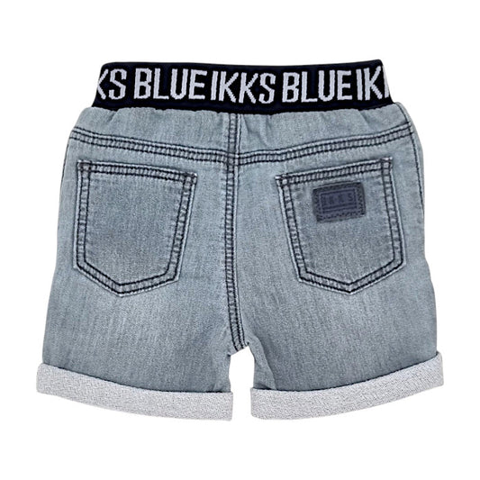 Short bébé gris à revers IKKS, vue de dos, garçon 6 mois