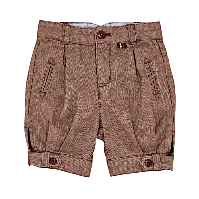 Short bébé garçon marron motif chevrons, taille 6 mois, marque Jacadi - seconde main haut de gamme
