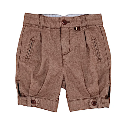 Short bébé garçon marron motif chevrons, taille 6 mois, marque Jacadi - seconde main haut de gamme