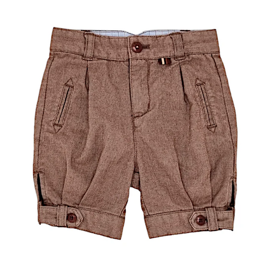 Short bébé garçon marron motif chevrons, taille 6 mois, marque Jacadi - seconde main haut de gamme