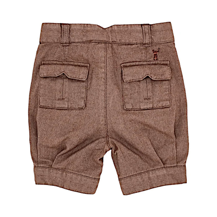 Short bébé garçon Jacadi 6 mois, marron, poches à rabat au dos