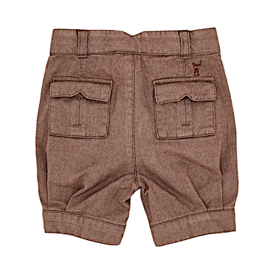 Short bébé garçon Jacadi 6 mois, marron, poches à rabat au dos