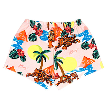 Short bébé rose motif tropical Kenzo, vue de dos, fille 18 mois
