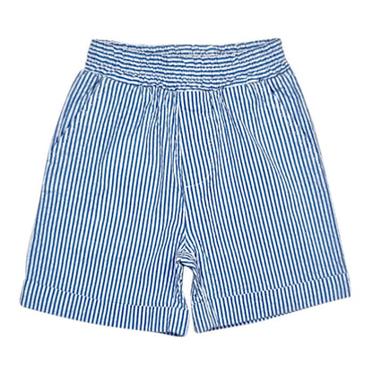 Short 12 mois Monnalisa bleu rayé - Vêtement bébé garçon chic