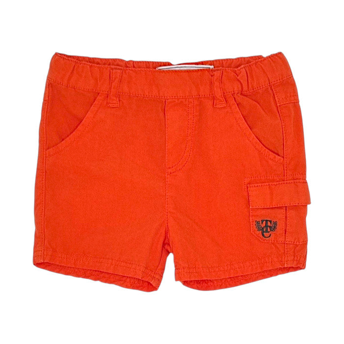 Short bébé garçon Tartine et Chocolat, orange à poche, taille 6 mois, seconde main haut de gamme, vue de face