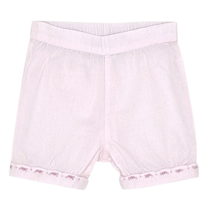 Short bébé fille Tartine et Chocolat, rose fleurs brodées, taille 6 mois, seconde main haut de gamme, vue de face