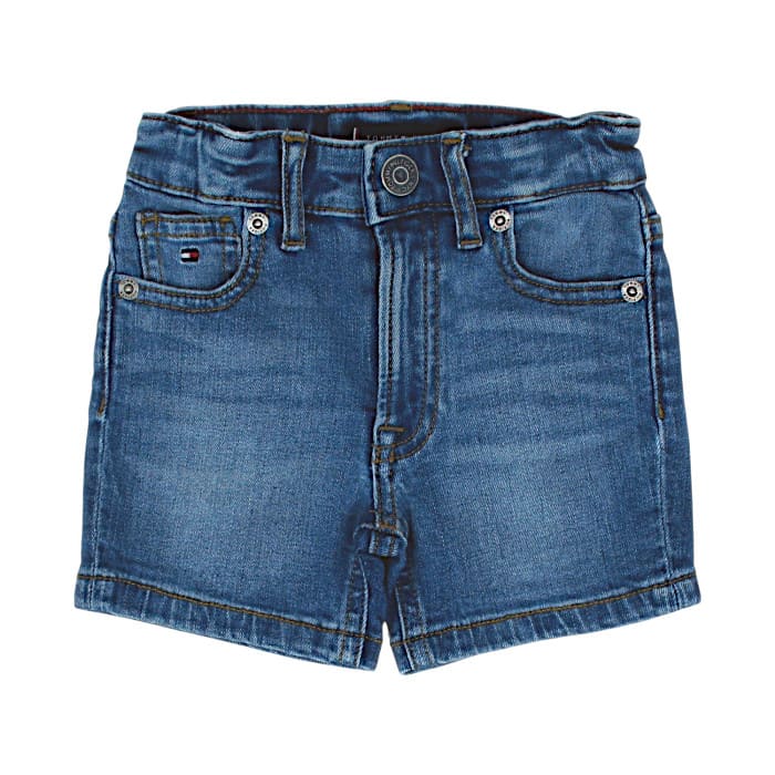 Short bébé garçon Tommy Hilfiger Kids, bleu délavé en jean, taille 6-9 mois, seconde main luxe, vue de face
