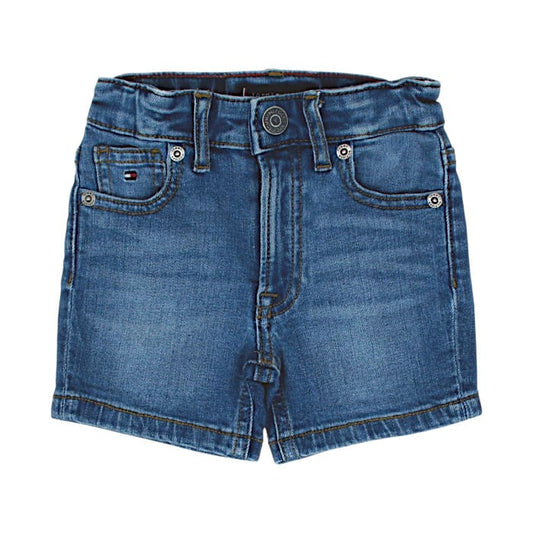 Short bébé garçon Tommy Hilfiger Kids, bleu délavé en jean, taille 6-9 mois, seconde main luxe, vue de face