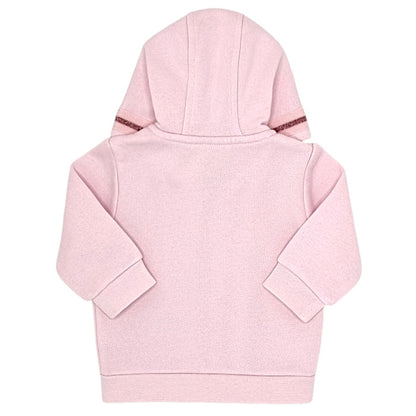 Sweat bébé rose zippé Boss, vue de dos, fille 3 mois