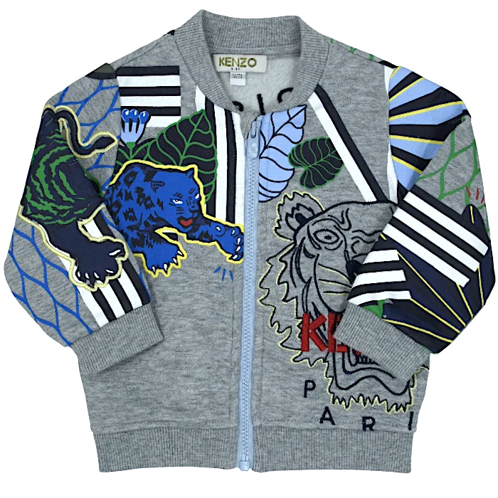 Sweat bébé garçon multicolore motif tigres, taille 12 mois, marque Kenzo - seconde main luxe