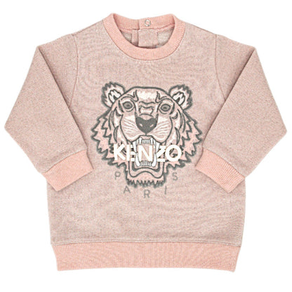 Sweat bébé fille rose tigre brodé, taille 6 mois, marque Kenzo - seconde main luxe