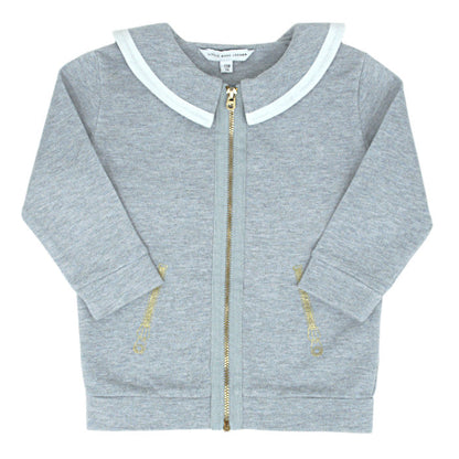 Sweat bébé fille gris zippé à col, taille 12 mois, marque Marc Jacobs - seconde main luxe