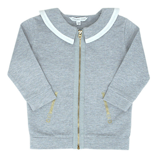 Sweat bébé fille gris zippé à col, taille 12 mois, marque Marc Jacobs - seconde main luxe