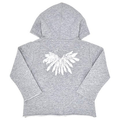 Sweat bébé gris chiné zippé à capuche Zadig&Voltaire, vue de dos, mixte 18 mois