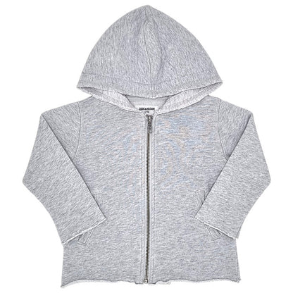 Sweat bébé mixte Zadig&Voltaire, gris chiné zippé à capuche, taille 18 mois, seconde main luxe, vue de face