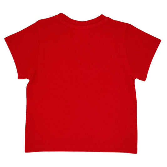 T-shirt bébé rouge signature Boss, vue de dos, garçon 3 mois