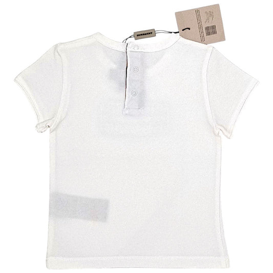 T-shirt bébé écru motif tartan Burberry, vue de dos, mixte 12 mois