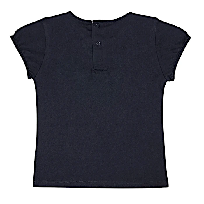T-shirt bébé fille Burberry 12 mois, noir, manches courtes froncées et ouverture pressionnée