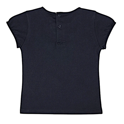 T-shirt bébé fille Burberry 12 mois, noir, manches courtes froncées et ouverture pressionnée