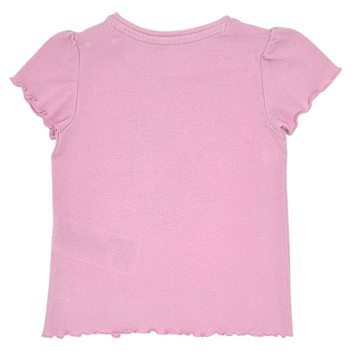 T-shirt bébé rose manches courtes Guess, vue de dos, fille 18 mois