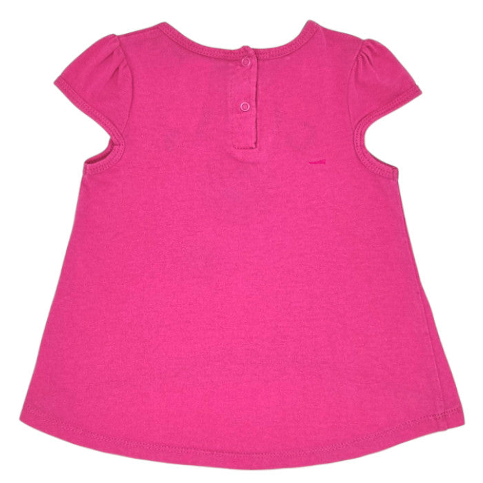 T-shirt bébé rose motif sucette Guess, vue de dos, fille 24 mois