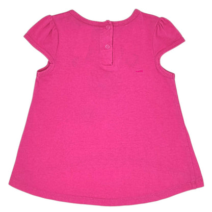 T-shirt bébé rose motif sucette Guess, vue de dos, fille 24 mois