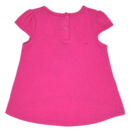 T-shirt bébé rose motif sucette Guess, vue de dos, fille 24 mois