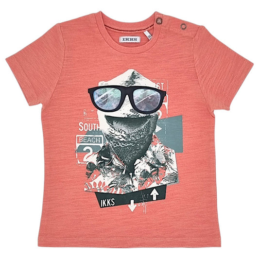 T-shirt bébé garçon IKKS Junior, orange manches courtes, taille 18 mois, seconde main premium, vue de face