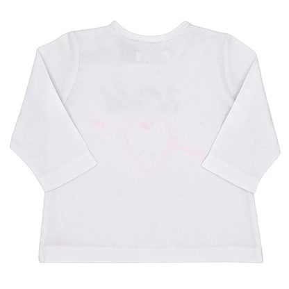 T-shirt bébé fille IKKS 3 mois, blanc, coupe évasée avec des manches longues