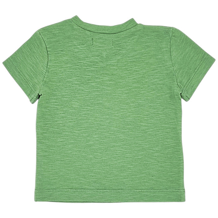 T-shirt bébé vert col V IKKS, vue de dos, garçon 3 mois