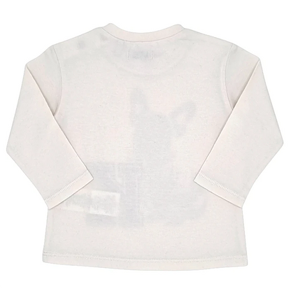 T-shirt bébé garçon IKKS 6 mois, écru, à manches longues et col rond