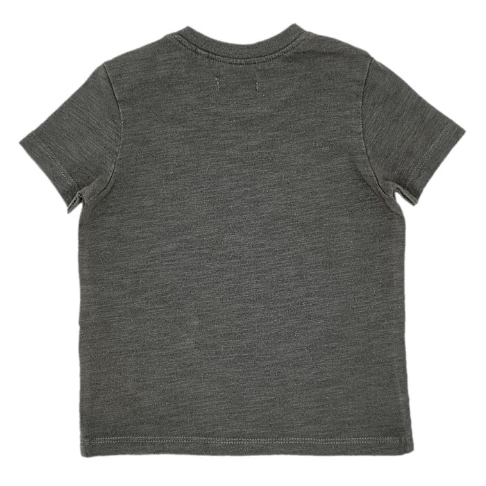 T-shirt bébé kaki message imprimé IKKS, vue de dos, garçon 6 mois