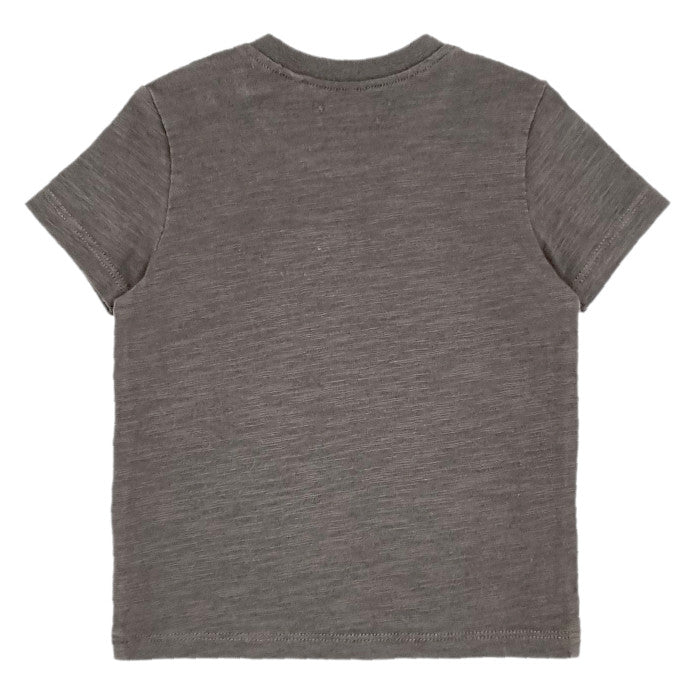 T-shirt bébé kaki message imprimé IKKS, vue de dos, garçon 6 mois