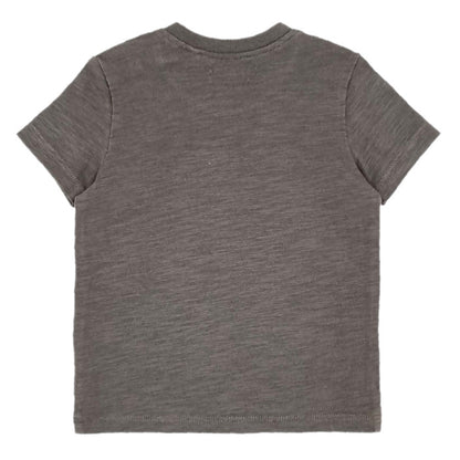T-shirt bébé kaki message imprimé IKKS, vue de dos, garçon 6 mois