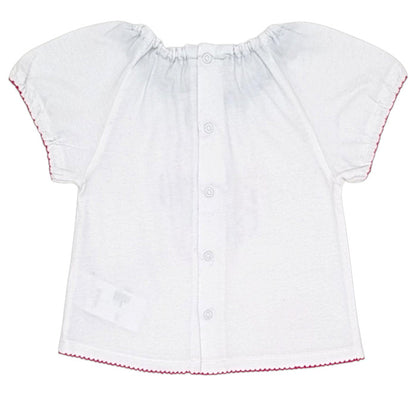 T-shirt bébé blanc en coton Kenzo, vue de dos, fille 12 mois