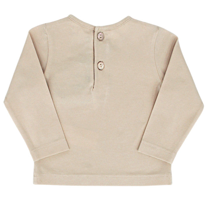 T-shirt bébé fille Lili Gaufrette 6 mois, beige, pressions dans le dos