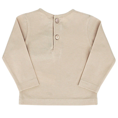 T-shirt bébé fille Lili Gaufrette 6 mois, beige, pressions dans le dos