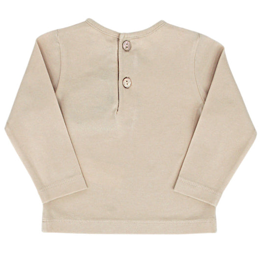 T-shirt bébé fille Lili Gaufrette 6 mois, beige, pressions dans le dos