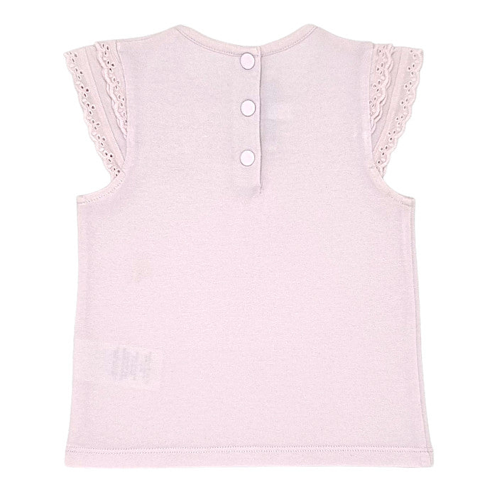 T-shirt bébé rose TC en strass Tartine et Chocolat, vue de dos, fille 18 mois