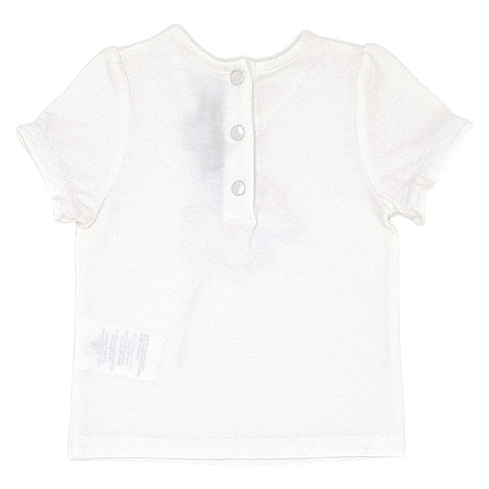 T-shirt bébé écru motif trèfle Tartine et Chocolat, vue de dos, fille 6 mois
