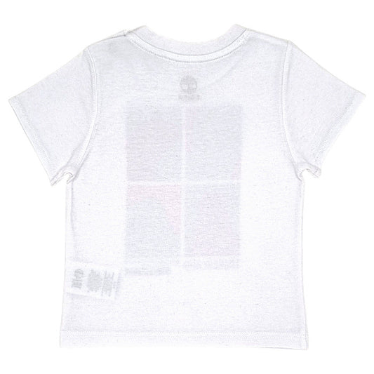 T-shirt bébé blanc en coton Timberland, vue de dos, garçon 12 mois