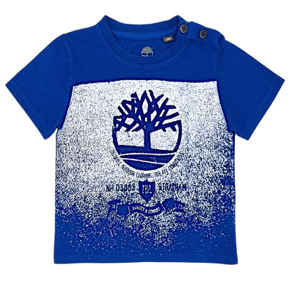 T-shirt bébé garçon Timberland, bleu manches courtes, taille 24 mois, seconde main premium, vue de face